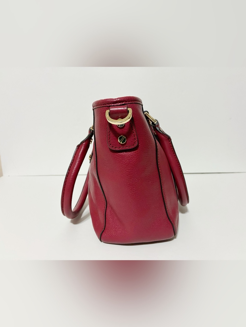 Tory Burch Red Leather Medium Tote Bag Handbag Shoulder Bag With Strap - Picture 5 of 10